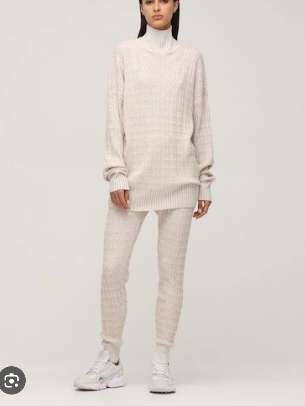 Varley Cream Ribbed Knit Set